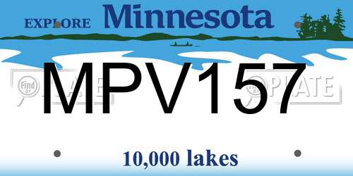 MPV157 Minnesota License Plate