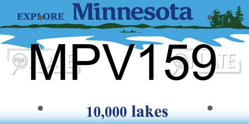 MPV159 Minnesota License Plate
