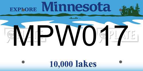 MPW017 Minnesota License Plate