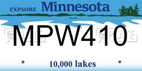 MPW410 Minnesota License Plate