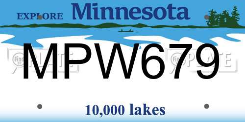MPW679 Minnesota License Plate