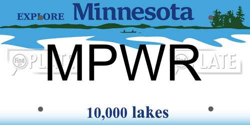 MPWR Minnesota License Plate