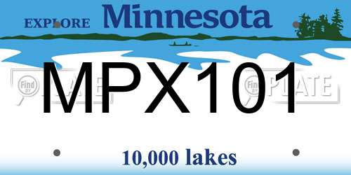 MPX101 Minnesota License Plate