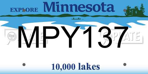 MPY137 Minnesota License Plate