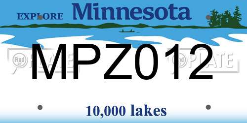 MPZ012 Minnesota License Plate