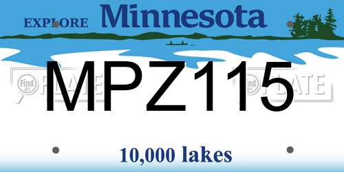 MPZ115 Minnesota License Plate