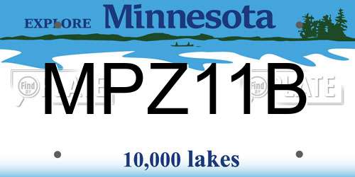 MPZ11B Minnesota License Plate