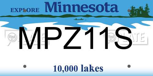 MPZ11S Minnesota License Plate