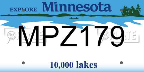 MPZ179 Minnesota License Plate