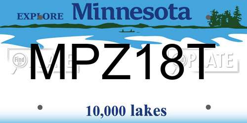 MPZ18T Minnesota License Plate