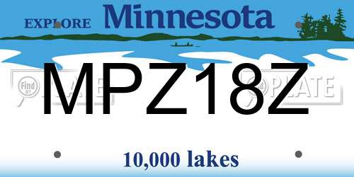 MPZ18Z Minnesota License Plate