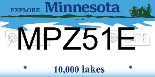 MPZ51E Minnesota License Plate