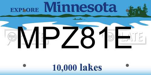 MPZ81E Minnesota License Plate