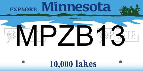 MPZB13 Minnesota License Plate