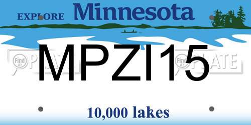 MPZI15 Minnesota License Plate