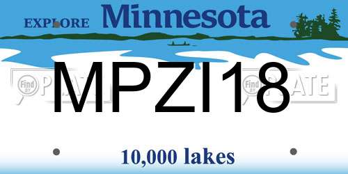 MPZI18 Minnesota License Plate