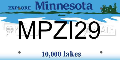 MPZI29 Minnesota License Plate