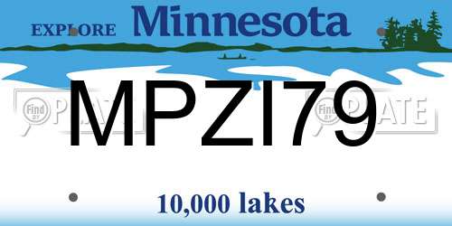 MPZI79 Minnesota License Plate