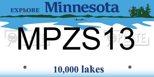 MPZS13 Minnesota License Plate