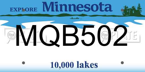 MQB502 Minnesota License Plate
