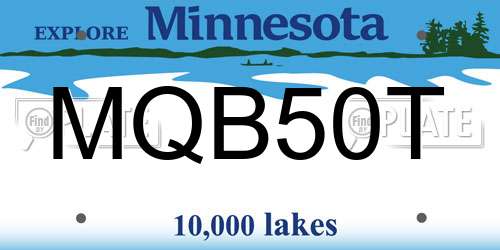 MQB50T Minnesota License Plate