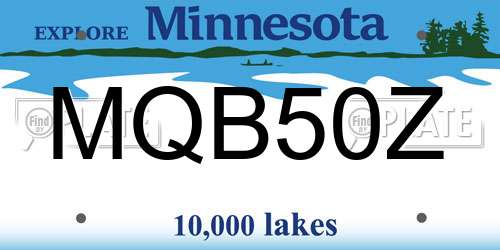 MQB50Z Minnesota License Plate