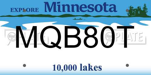 MQB80T Minnesota License Plate