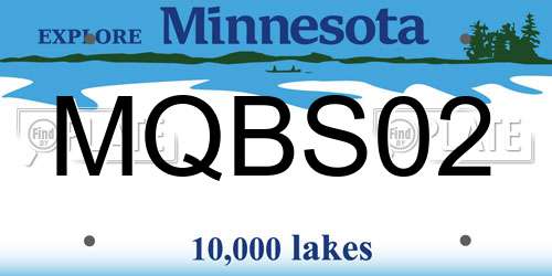 MQBS02 Minnesota License Plate