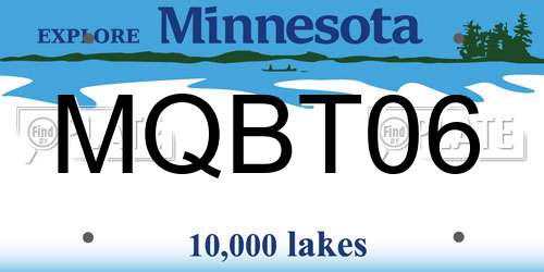 MQBT06 Minnesota License Plate