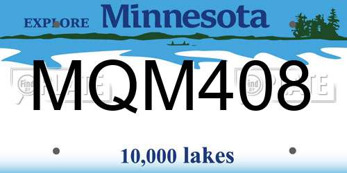 MQM408 Minnesota License Plate
