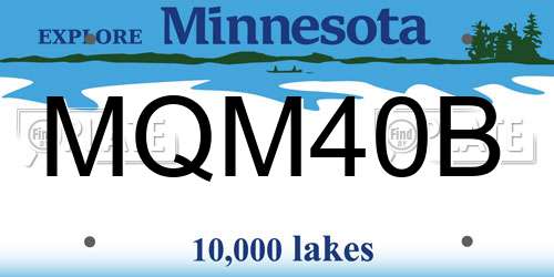 MQM40B Minnesota License Plate