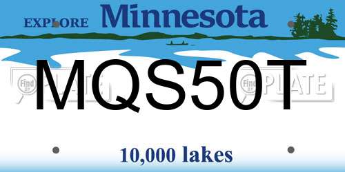 MQS50T Minnesota License Plate