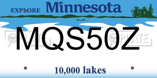 MQS50Z Minnesota License Plate