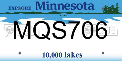 MQS706 Minnesota License Plate