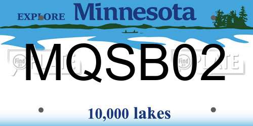 MQSB02 Minnesota License Plate