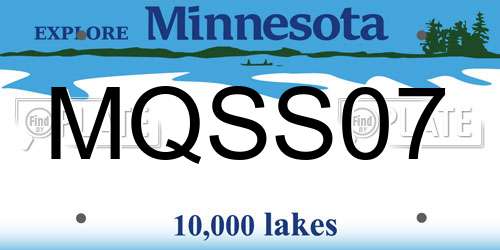 MQSS07 Minnesota License Plate