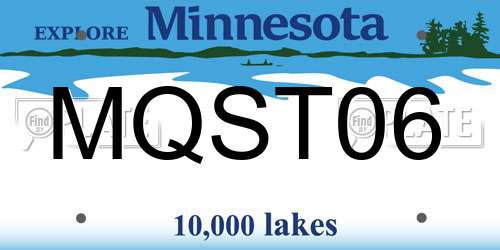 MQST06 Minnesota License Plate