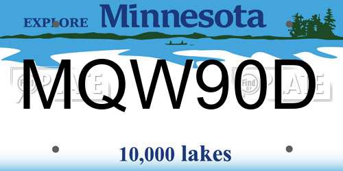 MQW90D Minnesota License Plate