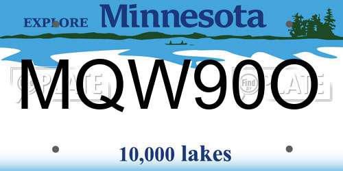 MQW90O Minnesota License Plate
