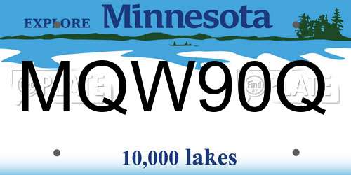 MQW90Q Minnesota License Plate