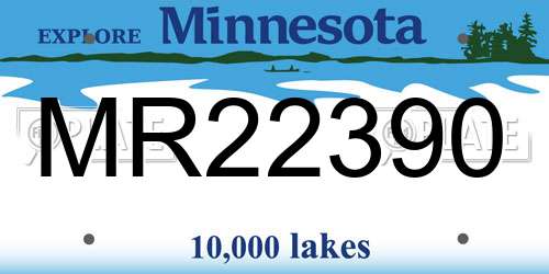 MR22390 Minnesota License Plate