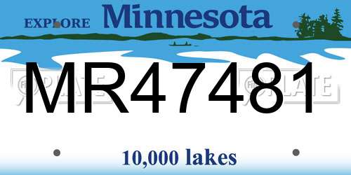 MR47481 Minnesota License Plate