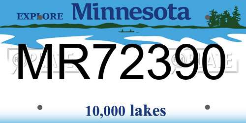 MR72390 Minnesota License Plate