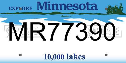 MR77390 Minnesota License Plate