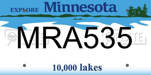 MRA535 Minnesota License Plate