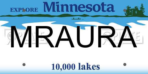 MRAURA Minnesota License Plate
