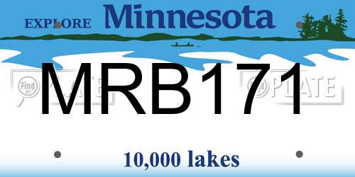 MRB171 Minnesota License Plate