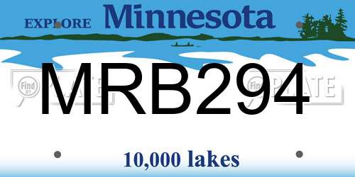 MRB294 Minnesota License Plate
