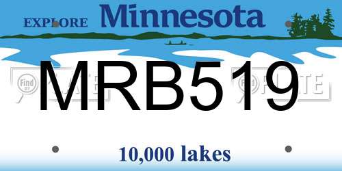 MRB519 Minnesota License Plate