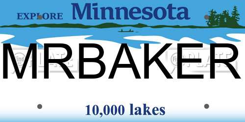 MRBAKER Minnesota License Plate